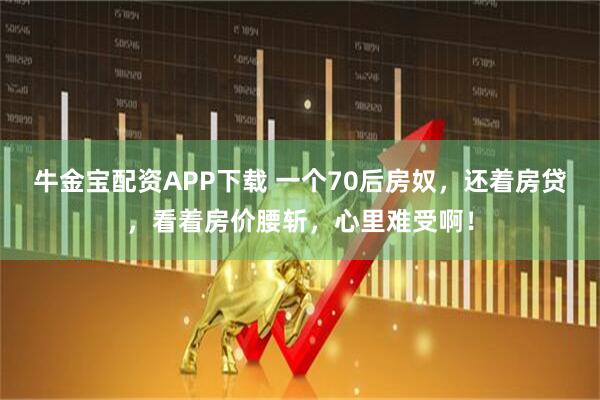 牛金宝配资APP下载 一个70后房奴，还着房贷，看着房价腰斩，心里难受啊！