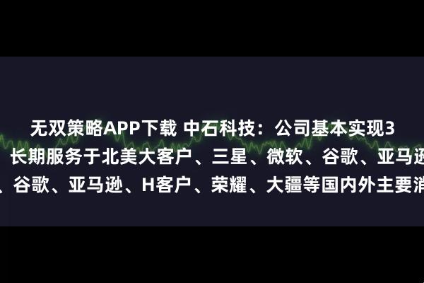无双策略APP下载 中石科技：公司基本实现3C行业头部客户全覆盖，长期服务于北美大客户、三星、微软、谷歌、亚马逊、H客户、荣耀、大疆等国内外主要消费电子客户